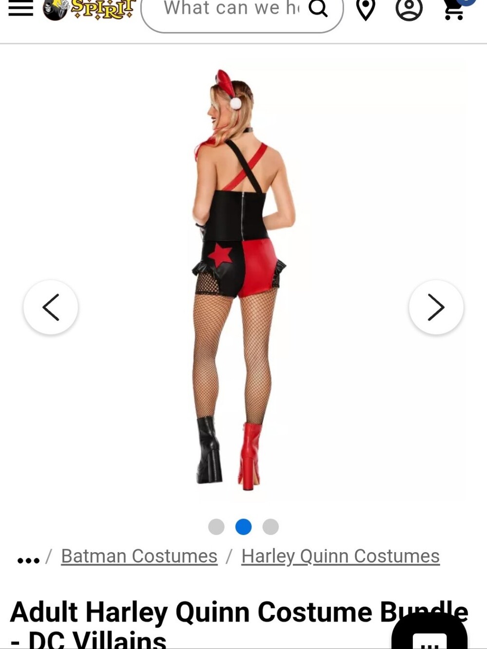 DC Women's Two-Tone Red & Black Harley Quinn Costume Set - Picture 7 of 8
